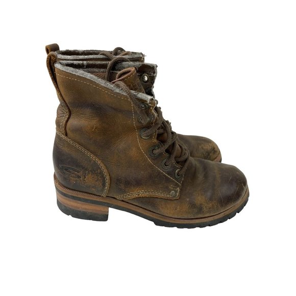 Skechers Shoes - Vintage Skechers Women's Brown Leather Combat Boots Size 6.5